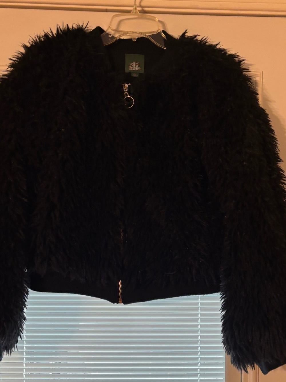 wild fable Black Faux Fur Bomber